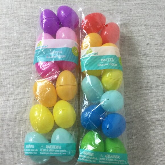 Lot of 4 Way to Celebrate Colorful Reusable Fillable Easter Eggs 12 Count Each - Picture 4 of 7